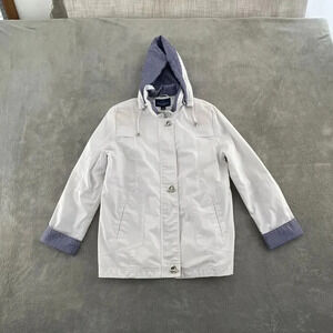 Mackintosh New England Hooded Jacket M White Polyester & Cotton 3974